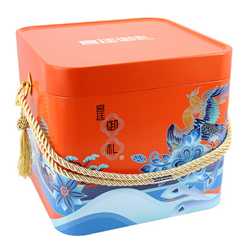 雙層春節(jié)食品鐵盒包裝定制_手提月餅馬口鐵盒生產(chǎn)廠家